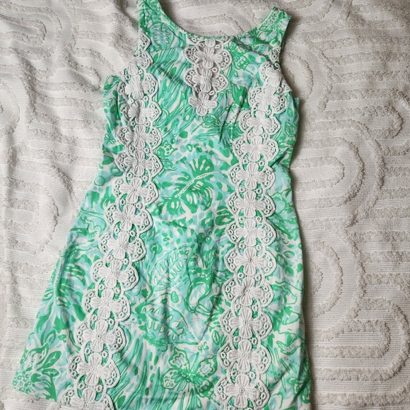 Lilly Pulitzer Green Shift Dress Bungle In The Jungle Size 00 - Picture 1 of 8